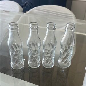 Miniature soda Clear Glass Decorative Bottles Set